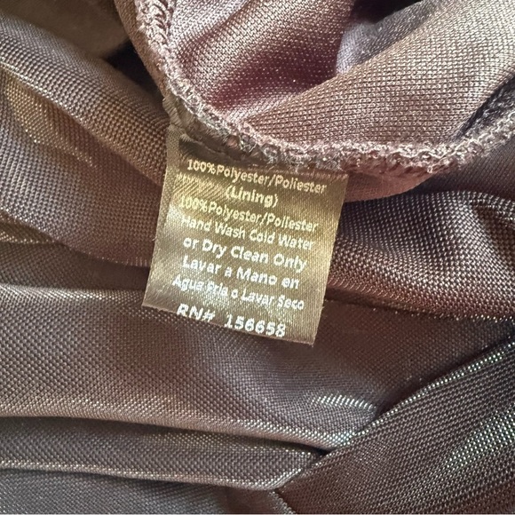 SYMPHONY Black Silvery Off The Shoulder Puff Sleeve Evening Gown Front Slit S - Picture 10 of 11